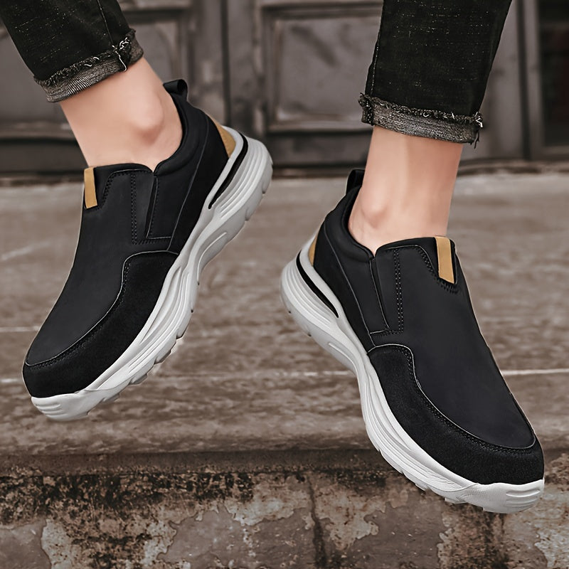 Plus Size Wide Fit Men's Lace-Up Loafers, Men's Canvas Lightweight Comfortable Walking Shoes