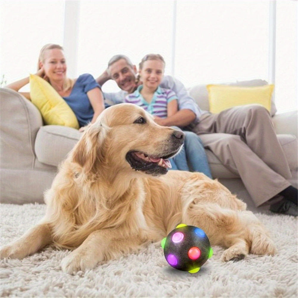 1pc Light Up Bouncy Ball Toy For Dogs, Glow Jumping Glow-in-the-Dark Bouncing Vibrating Bouncy Balls For Chasing And Playing Chewable Flashing Interactive Toys, Dogs' Favourite