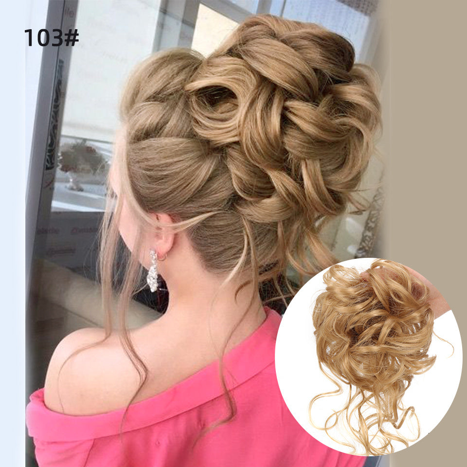 Add Volume And Style with Synthetic Messy Curly Hair Bun Chignon Scrunchy Hair Band! Hair Halloween Christmas