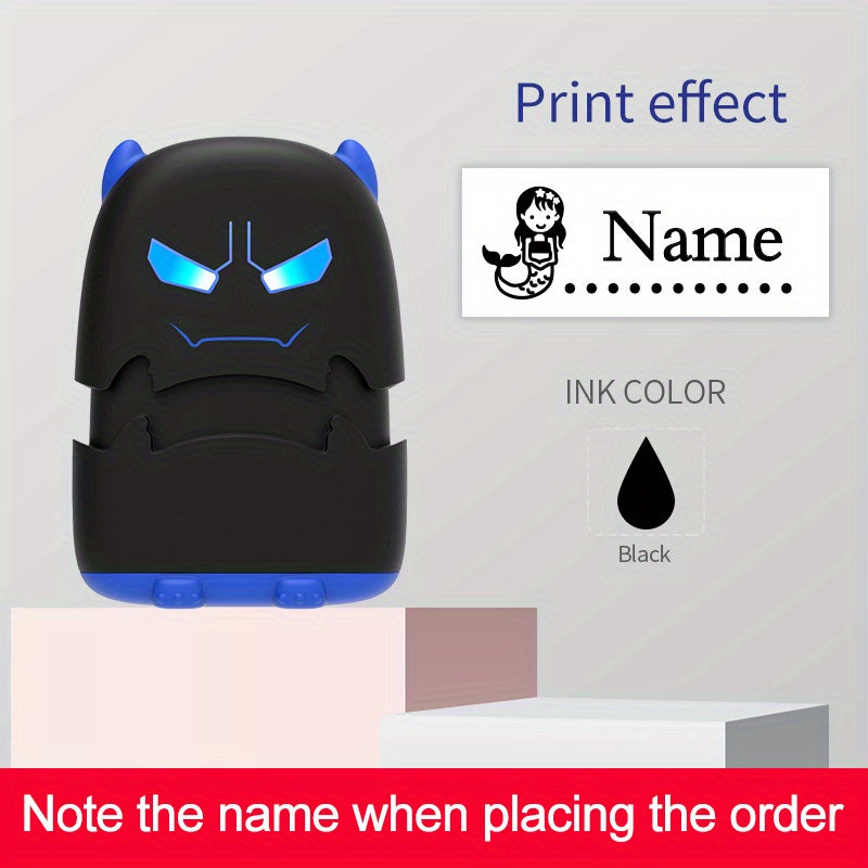 1pc Black Baby Name Stamp Custom-made DIY Gift for Children Seal Student Clothes Chapter Not Easy to Fade Security Cute Monsters Toy