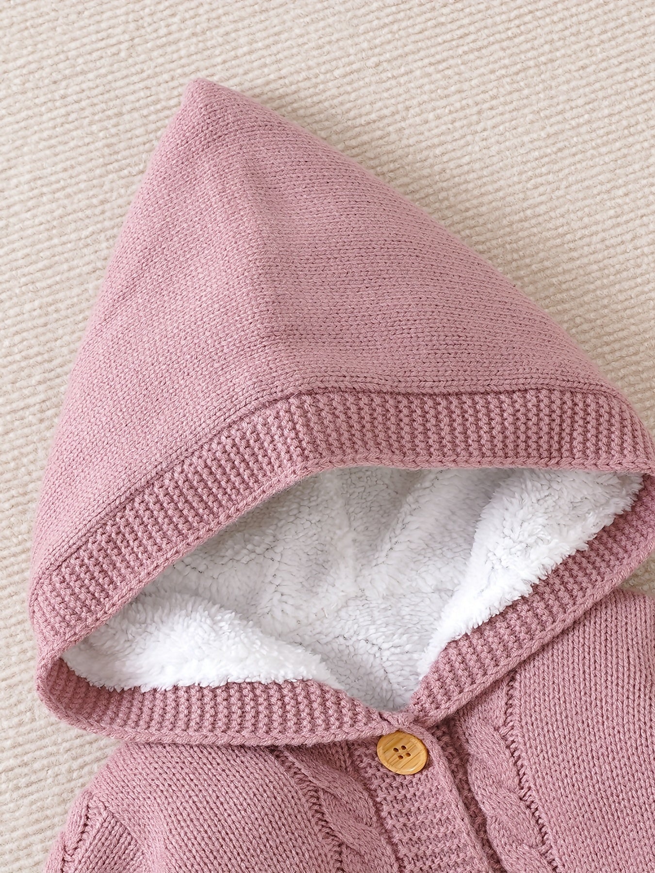 [Knit | Jumpsuit] Long Sleeve Hooded Newborn Boys And Girls Knitted Jumpsuit With Pants
