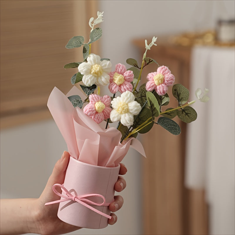 Charming Fleece Puff Tulip in Illuminated Gift Bag - Perfect for Birthday & Holiday Decor, Spring Home Accent, No Battery Required, Flower Decorations