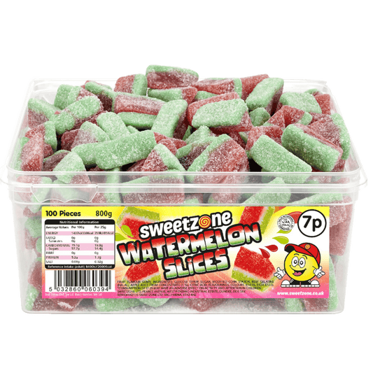 Sweetzone Watermelon Slices - 800G Tub - 100pcs - Pic N Mix Style Sweets