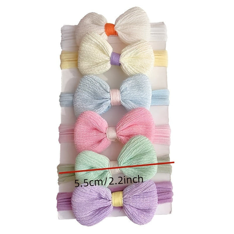 6pcs, Sweet Fresh Simple Candy Colors Hair Ties, Country Style Flower & Bow Hair Ties, Girls Casual Leisure Hair Accessories, Gift Photo Props