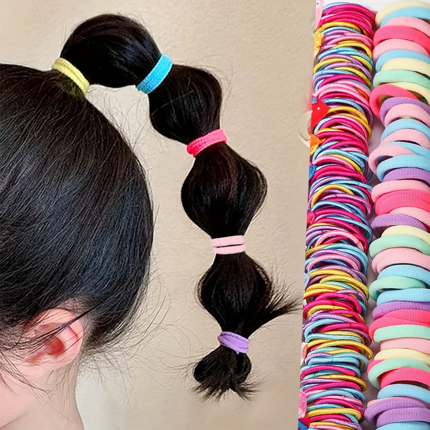 267pcs Girls' Multicolor Hair Tie Butterfly Clip Set, Cute Bunny Ears Headband High Elasticity Elastic Band Styling Accessories Colorful Flower Barrettes Hair Clips