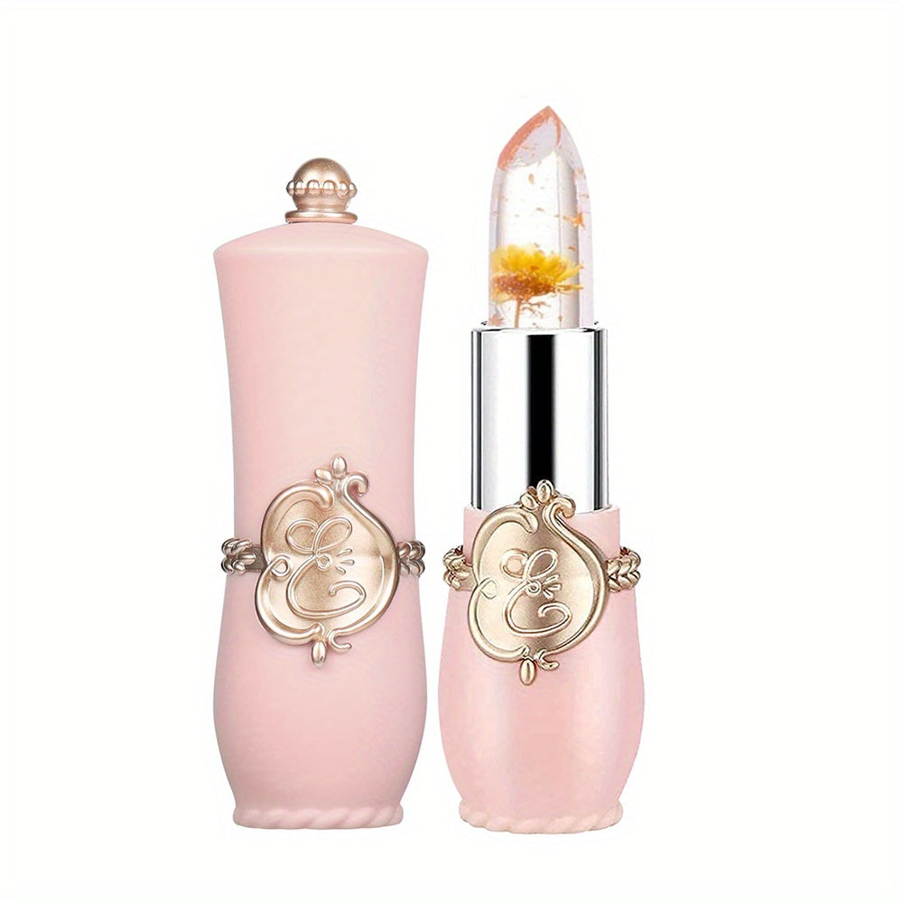 Crystal Dry Flower Jelly Lipstick, Magic Temperature Color Changing Lip Balm, Long Lasting Nourishing Moisturizing Lip Gloss Valentine's Day Gifts