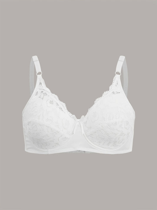Lace Push Up Bra - Ultra-Comfy, Breathable, and Enhancing Cleavage with Adorable Bow Tie Accent - Exclusively Designed for Womens Lingerie and Underwear Needs