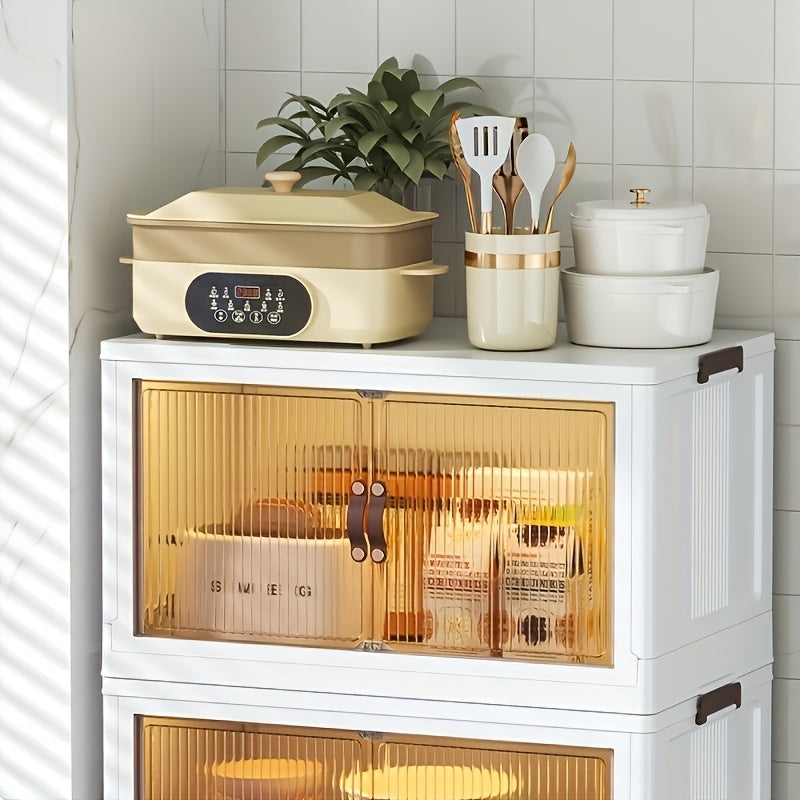1pc Transparent Storage Box Collapsible Storage Bin with Lids and Pulley - Portable 1/2/3 Layers Organizer for Easy Access and Convenient Storage