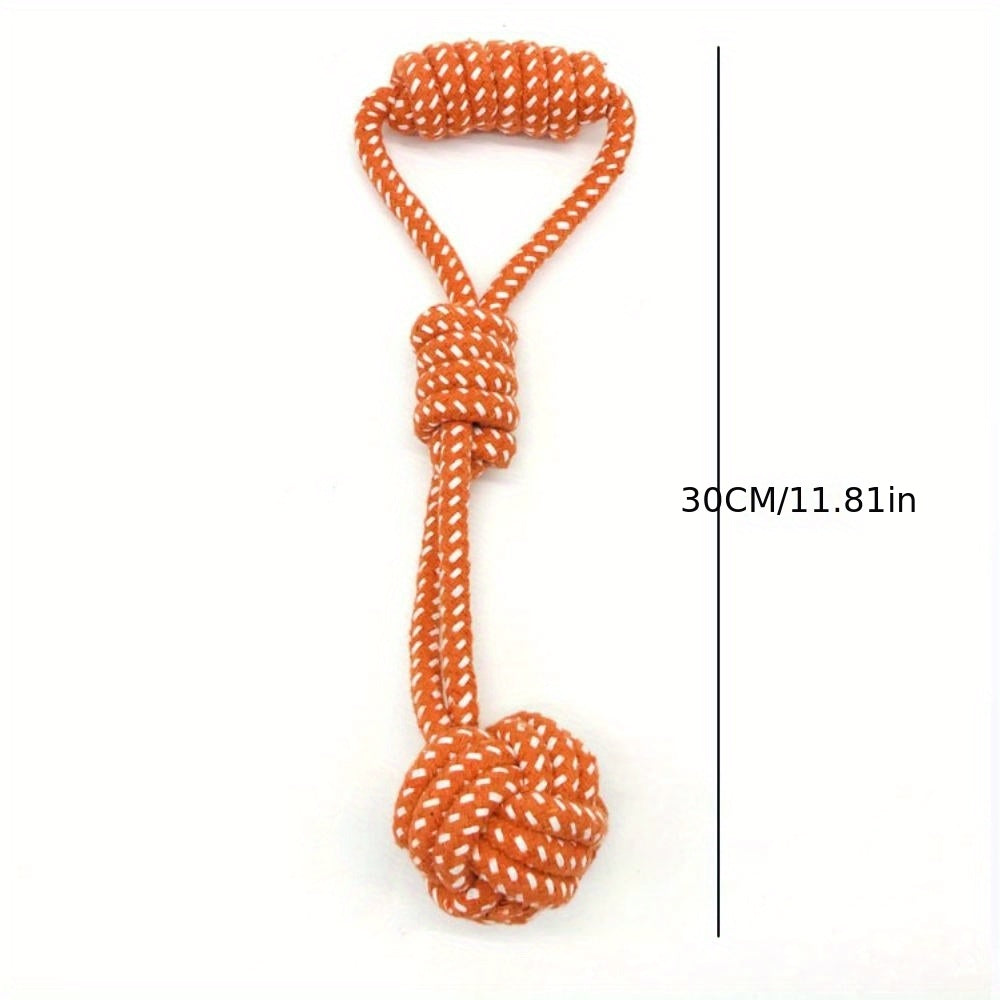 Dog Cotton Rope Toy Molar Bite Resistant Braided Rope Knot Toy Medium Large Hand Pull Toy Pet Random Color