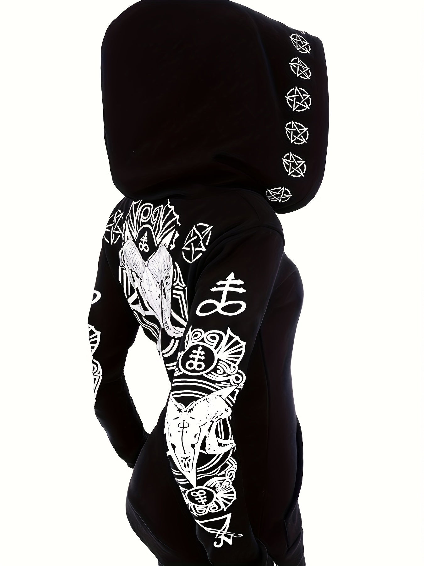 Women's Casual Hooded Sweatshirt - Geometric-Pattern, Smooth Polyester Fabric - All Season Wear | Mid Elasticity | Machine Washable