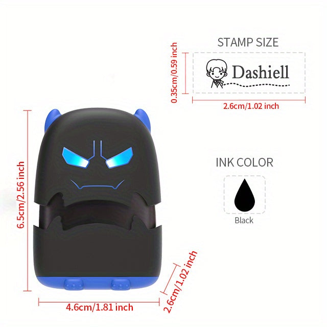 1pc Black Baby Name Stamp Custom-made DIY Gift for Children Seal Student Clothes Chapter Not Easy to Fade Security Cute Monsters Toy