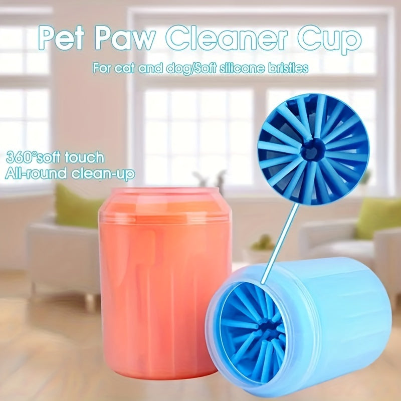 Pet Cats Dogs Paw Cleaner Soft Silicone Foot Cleaning Cup Portable Brush