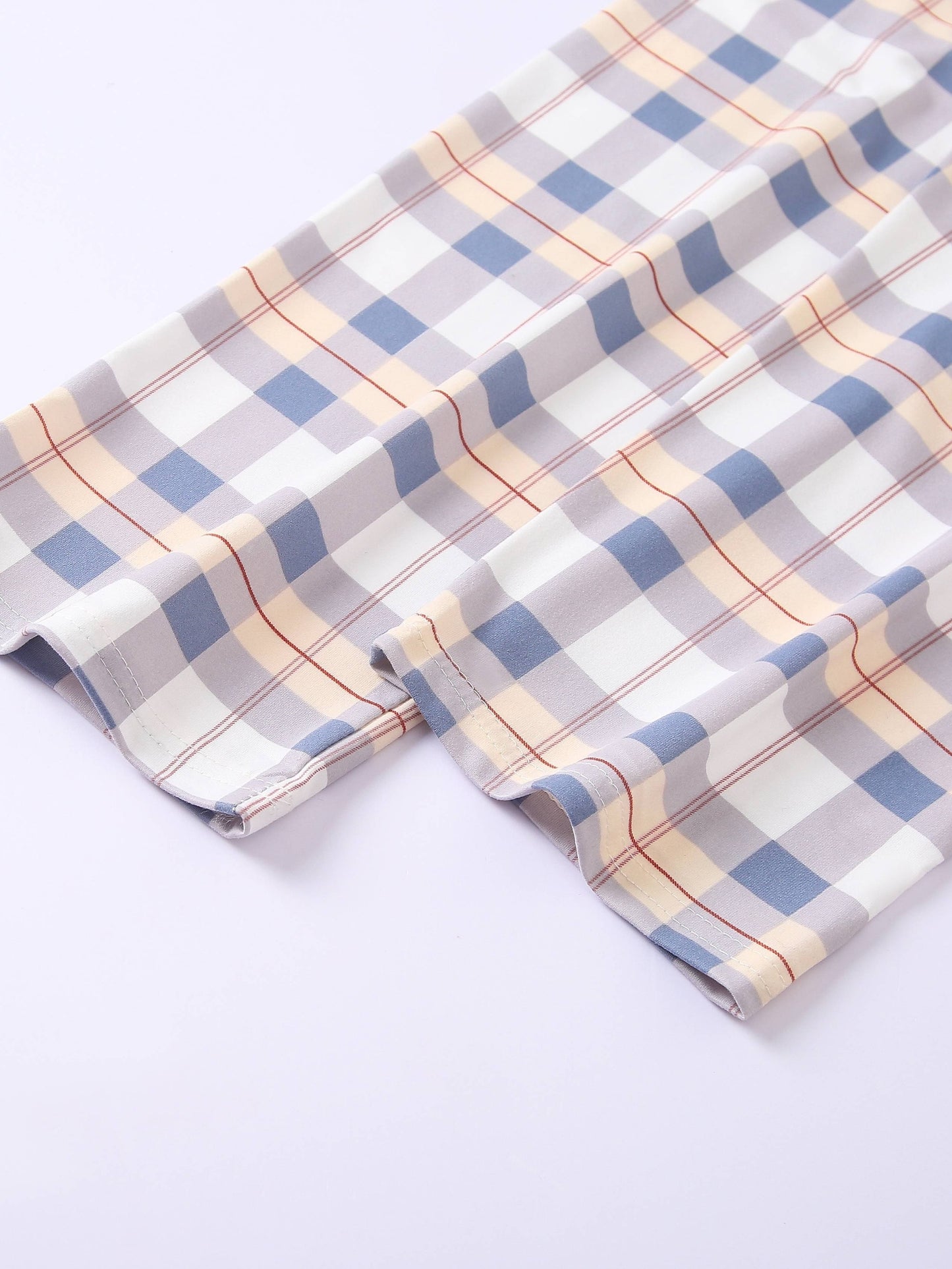 Comfortable Plaid Long Sleeve Pajama Set, Spring and Autumn Casual Home Wear Set, Casual Long Sleeve Pajama Set