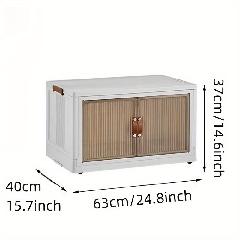 1pc Transparent Storage Box Collapsible Storage Bin with Lids and Pulley - Portable 1/2/3 Layers Organizer for Easy Access and Convenient Storage