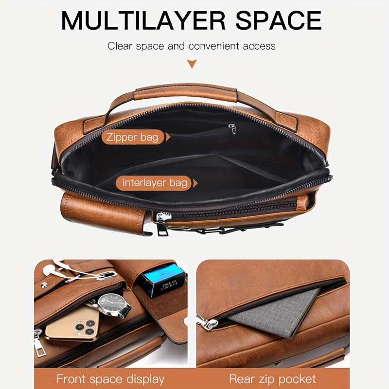 Men's Single-Shoulder Bag, Crossbody Bag, Business Messenger Bag, Shoulder Bag, Handbag, Casual Bag for Men