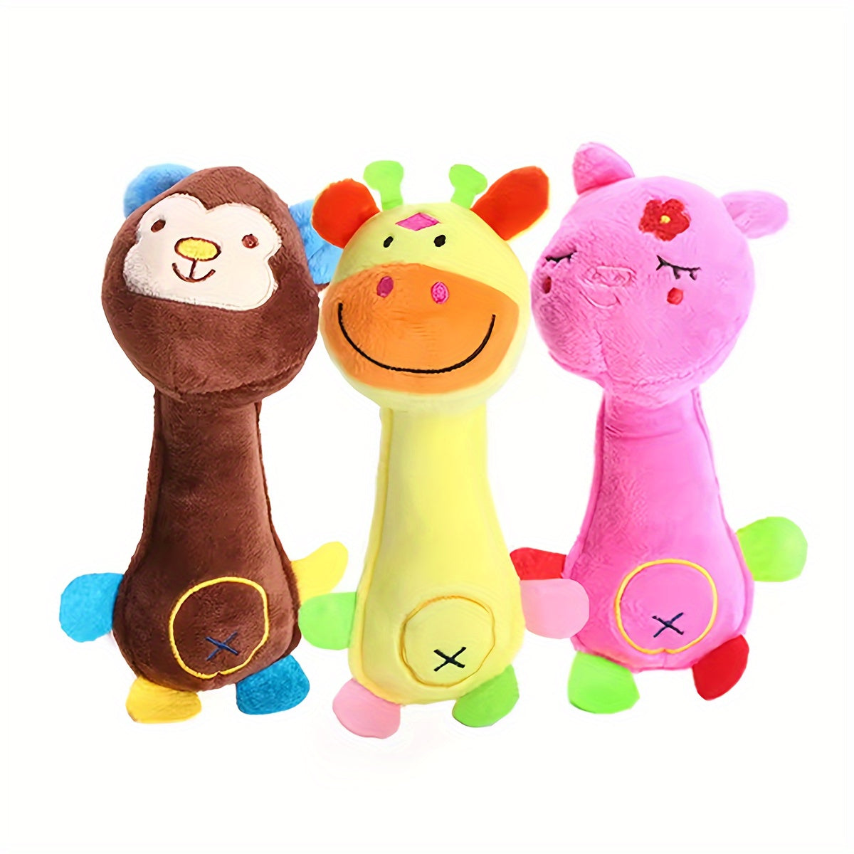 1pc Durable Squeaky Plush Toy for Dogs - Perfect for Grinding Teeth and Interactive Play with Animal Design