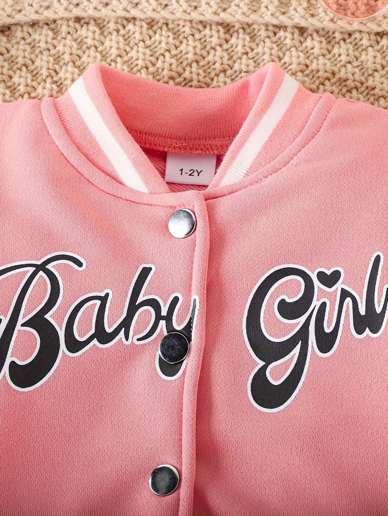 Preppy Style Girls 2pcs BABY GIRL Print Baseball Jacket + Pleated Skirt Outdoor Set For Party Sports Gift