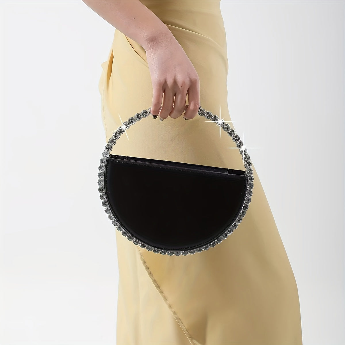 Flower Rhinestone Evening Purse, Luxury Hollow Out Clutch Bag, Women Handbag For Wedding Prom Cocktail Party