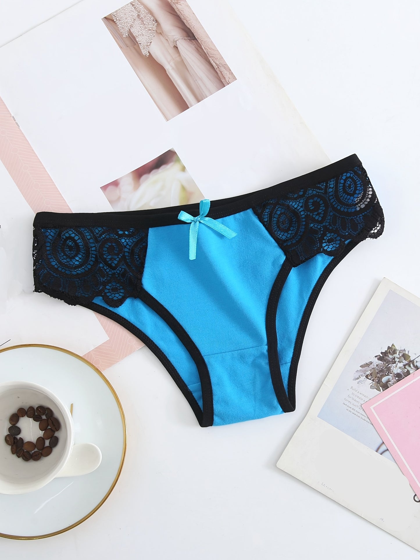 6pcs Contrast Lace Sexy Women's Panties