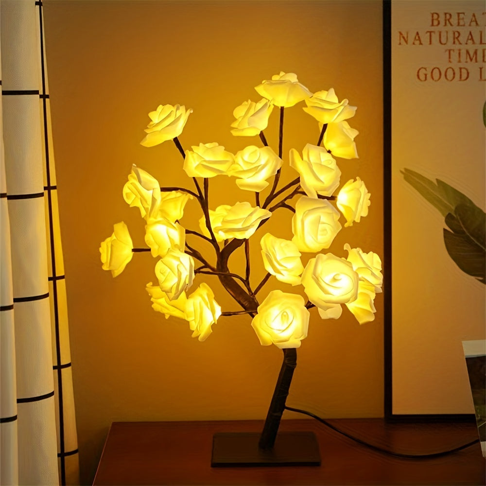 USB Powered Rose Tree Lamp, Shenzhi Tech LED Light Flower Night Light For Home Living Room Halloween Christmas Desk Decor