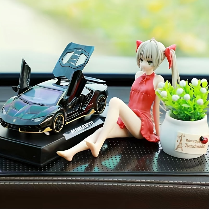 Car Decoration Cartoon Anime Ornaments Cute Girl Console Car Decoration Character Sculpture