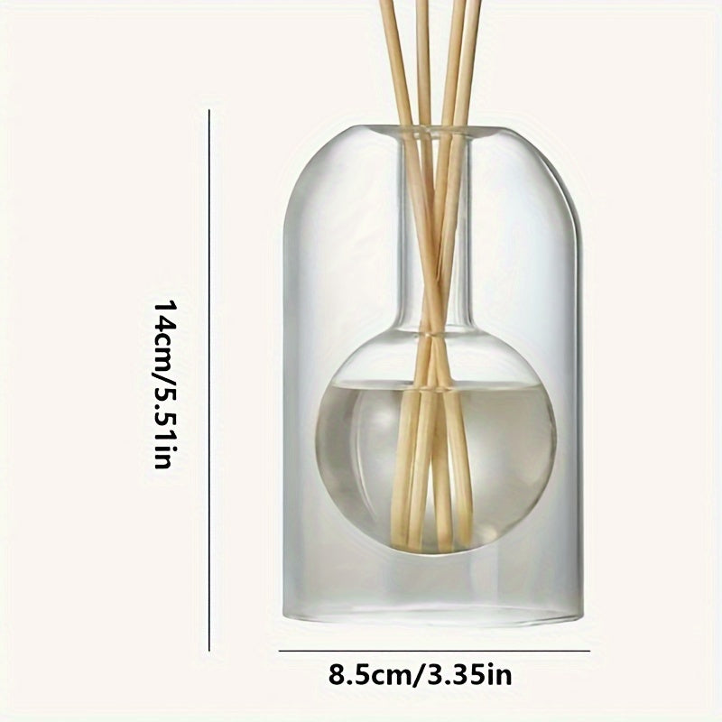 1pc Elegant Glass Aromatherapy Diffuser Bottle - Unscented Decorative Home Fragrance Vase for Reeds - Suitable for Christmas, Easter, Thanksgiving, Valentine's Day