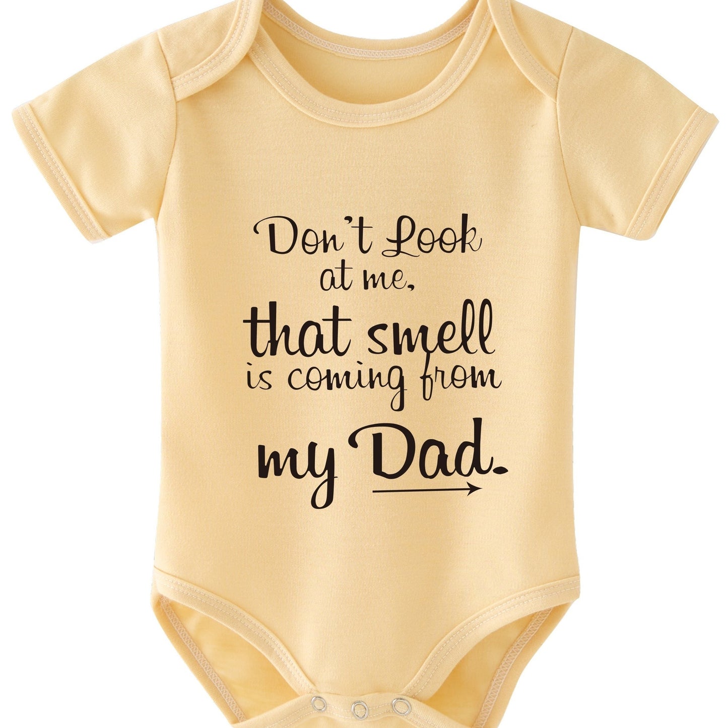 Girls Cute Letter Print Short Sleeve Onesie Clothes ''don't Look At Me'' Pregnancy Announcement Romper