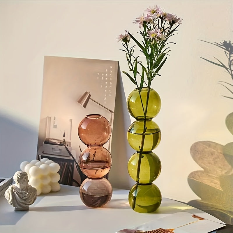 Chic Glass Bubble Vase - Transparent, Artistic Design for Home Decor | Perfect for Bedroom, Living Room & Dining Table | Nordic-Inspired Minimalist Centerpiece