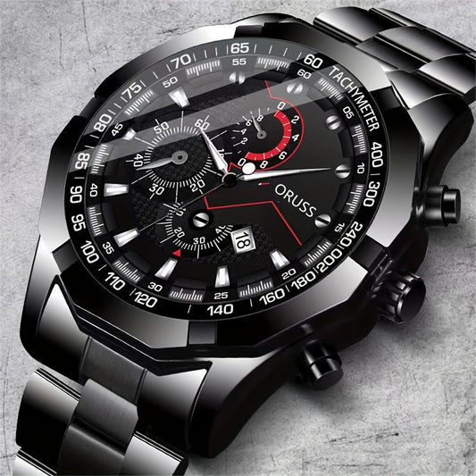 Elegant Business Quartz Men’s Watch - Waterproof, Luminous Dial with Date, Perfect Gift for Every Occasion