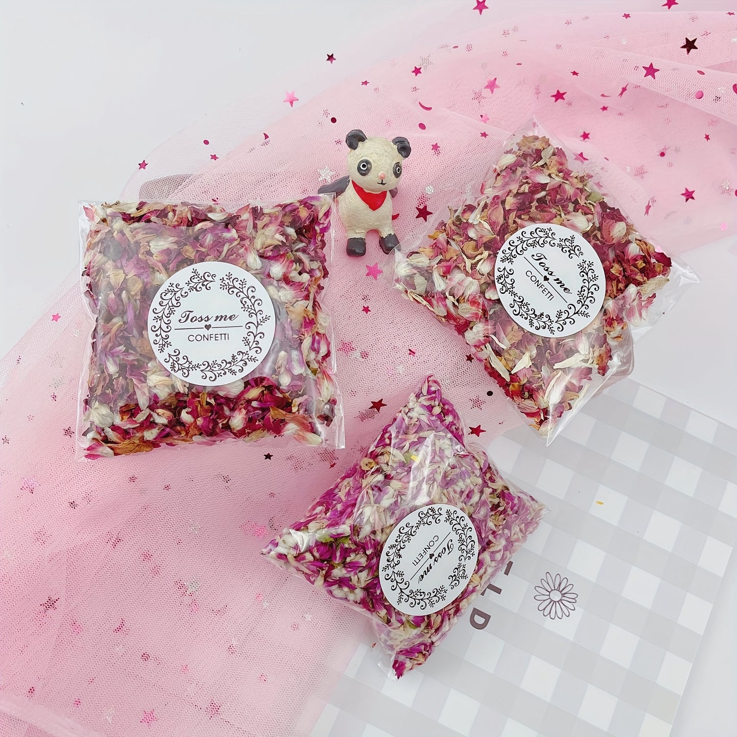 1pc/10g Dried Flower Floral Petals, Can Be Used For Wedding Scene, Birthday Scene, Indoor And Outdoor Landscaping Arrangement, Rain, Glass Bottle Decorations -winter, new year
