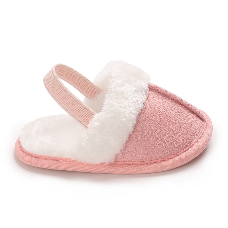 Cozy Plush Baby Girl Slippers - Soft, Non-Slip Sole for Indoor Comfort | Cute & Warm for 0-1 Year Olds | Perfect for Spring/Fall, Leisure Style, Spring/Autumn