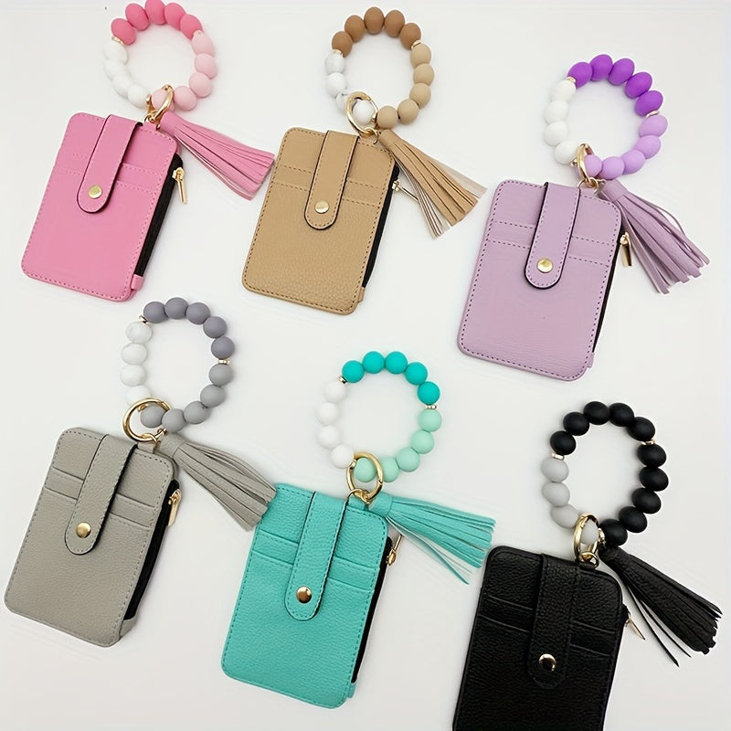 1pc Stylish Leopard Sun Flower Cow Pattern Silicone Bangle - Western Cowboy Bag Bead Keychain, Ladies Wallet Card Holder, Fashionable Key Ring with Unique Design and Colorful Pattern