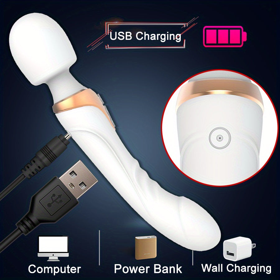 Dildo - Dildo - Freegege 10-Mode AV Vibrator Dildo for Women - Rechargeable Silicone G-Spot Stimulator with 3 Speeds, 3 Modes & 3 Attachments, Ergonomic Design for Clitoral & Vaginal Pleasure, Discreet Adult Toy for Couples,