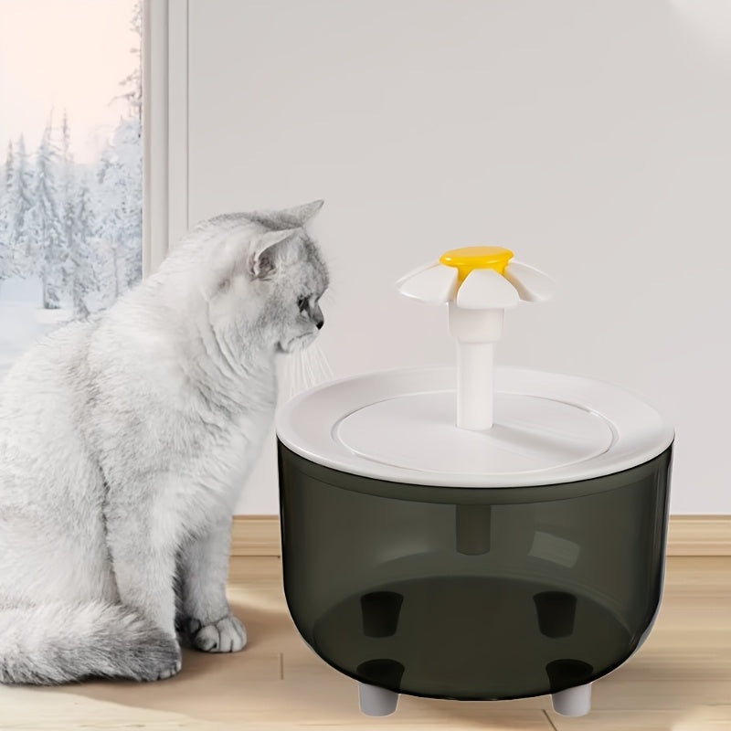 Automatic Flower-Shaped Pet Water Fountain - Large Capacity - Cat & Dog Drinking Fountain with Gravity-Fed System, Low Voltage Safe Operation (Under 36V) for Cats & /Medium Dogs - Plug & Play Water Dispenser, Dog Water Founta