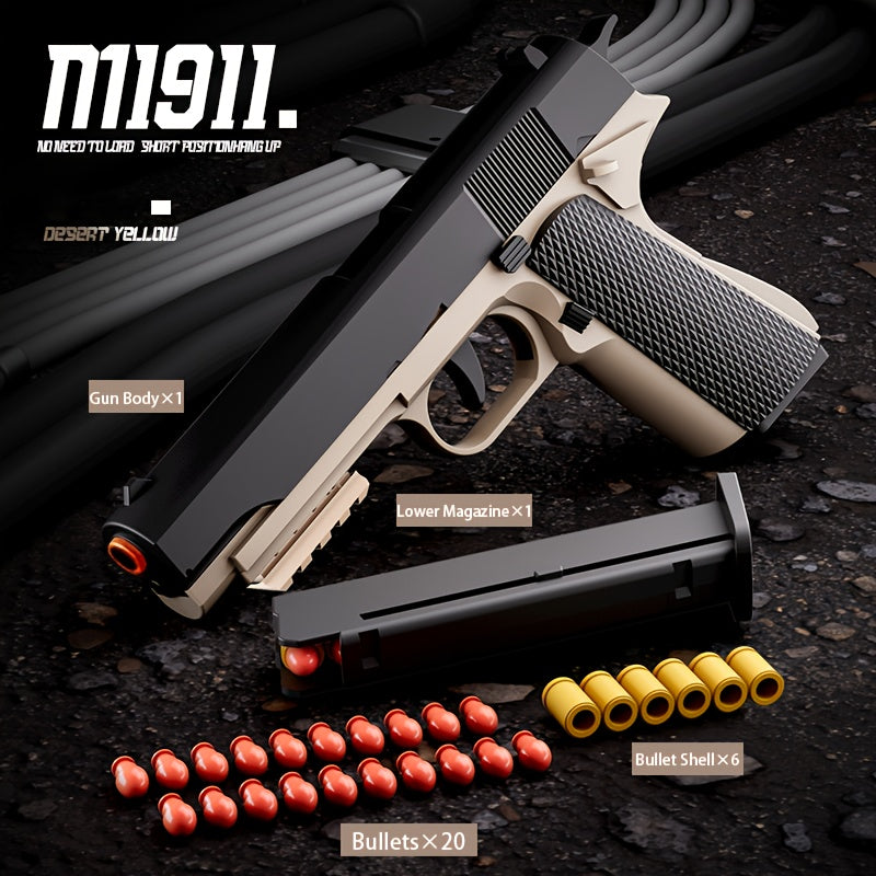 New Style Toy Gun Soft Clip Pistol [Upgradeable Continuous Shot] Short Bit Suspension Mode Clip And Pull Back Action, Toy Foam Blaster, Educational Toys Models Halloween Christmas Gift
