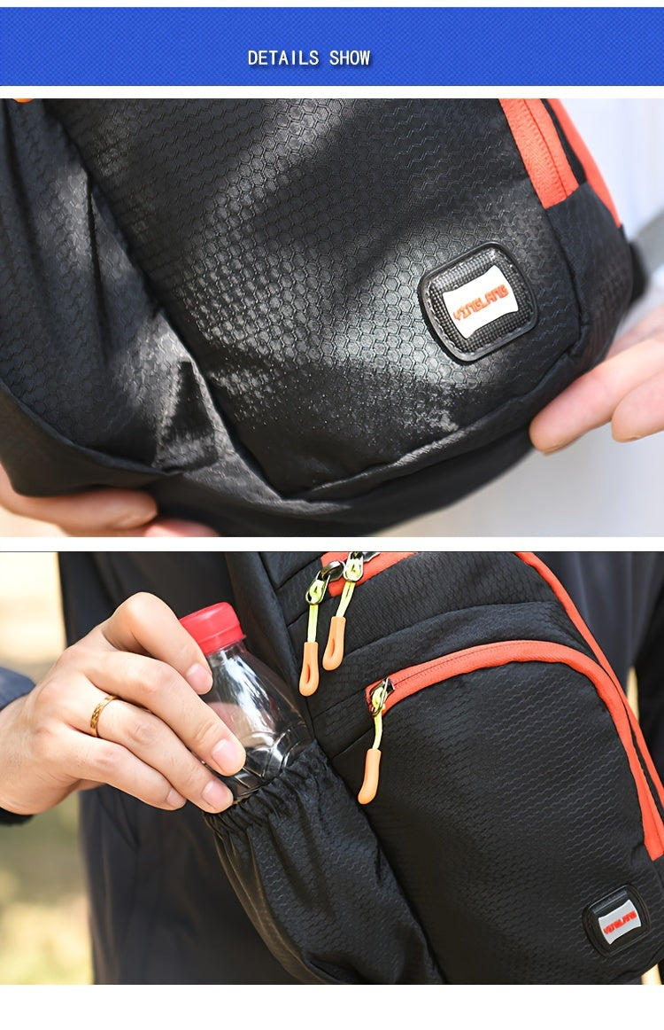 Rugged Waterproof Nylon Waist Pack - Stylish Sling Bag with Secure Zipper Compartment & Handy Side Pocket for Outdoor Adventures