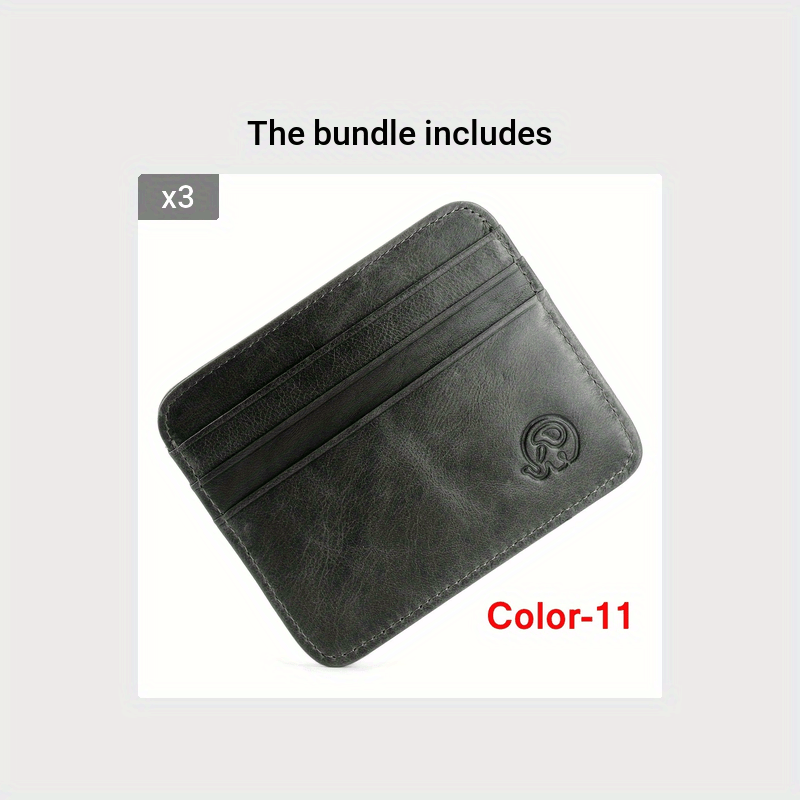 Minimalist Credit Card Holder Anti-theft Leather Wallet, Slim Front Pocket Wallet Christmas Gift