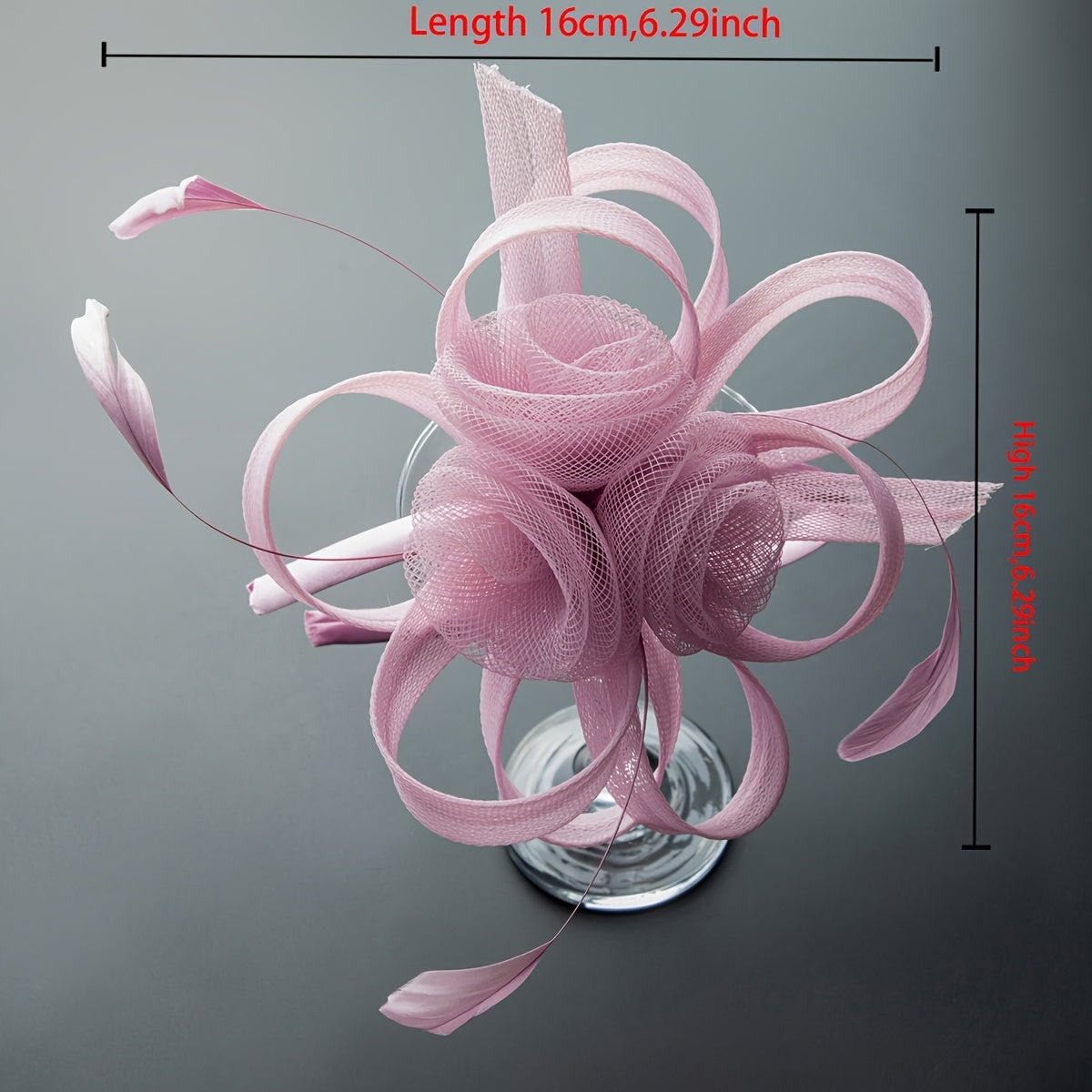 1pc Elegant Women'S Fascinator Headband - Polyester Mesh Flower Veil with Feather Detail for Cosplay, Bridal, Wedding, Tea Party, Church Hat Accessory, Derby Racing - Birthday Gift, Carnival/Mardi Gras/Masquerade