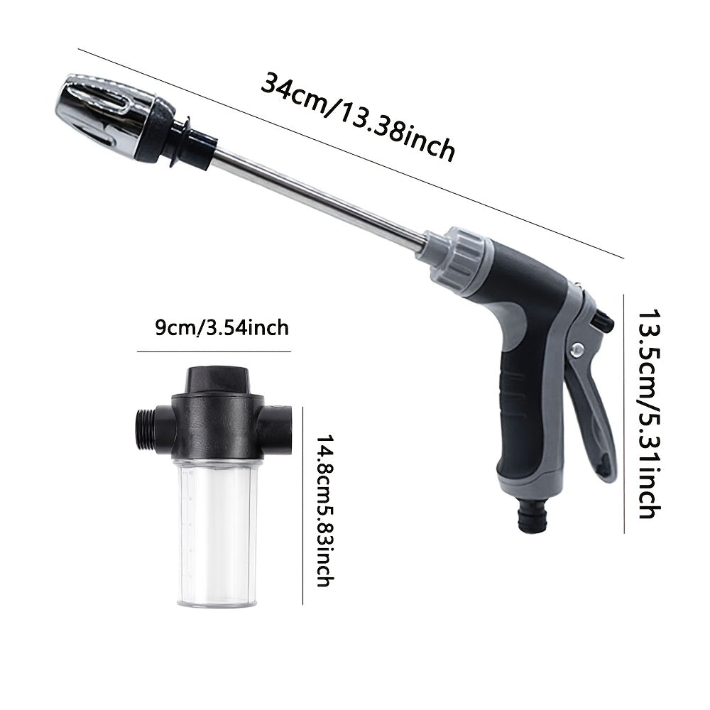 1pc High Pressure Car Washing Water Gun RV Cleaning Tool Plastic Gun Body Long Rod Nozzle Garden Hose Nozzle Garden Flower Shower Multi-Function Watering Tool Powerful Car Brush Artifact Cleaning Tool