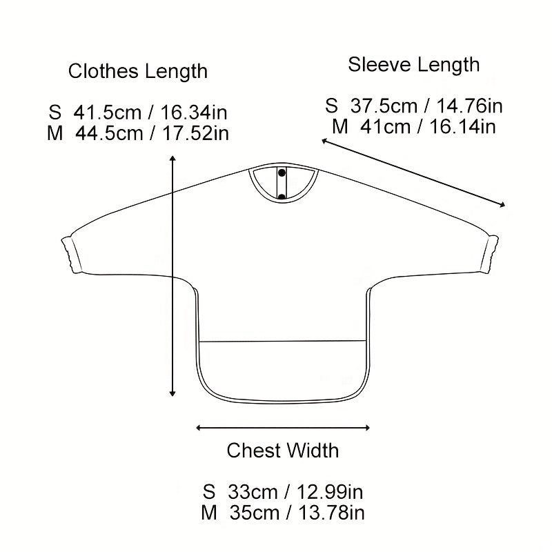 Unisex Baby Long Sleeve Bib with Crumb Catcher, Polyester Fiber, Snap Closure, Kids Eating Apron with Pocket, White/Beige/Mixed Colors