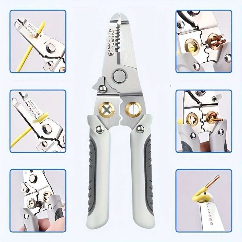 1pc Wire Stripping Pliers Multifunctional Electrician Pliers Split Wire Winding Stripping Pliers Crimping Pliers Stripping Pliers Hardware Tools Electrician Universal Tools Pliers