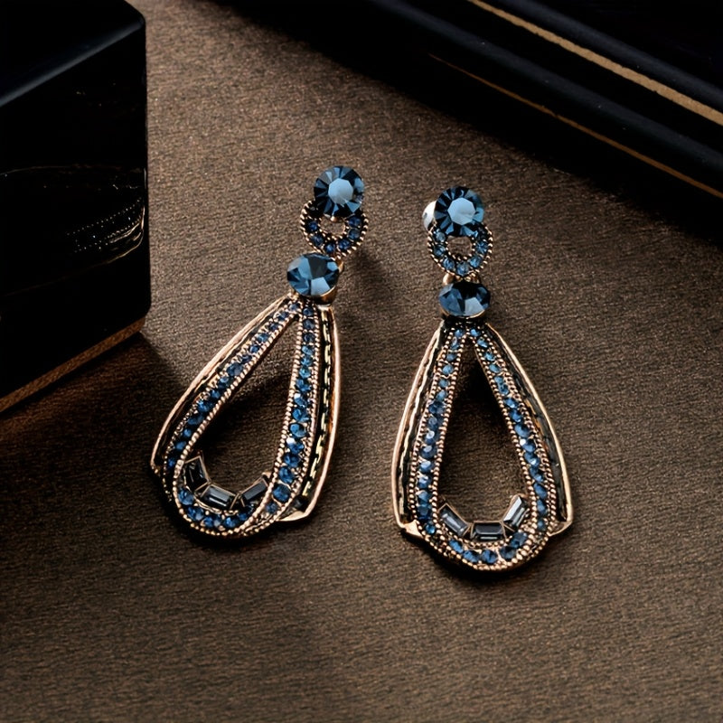 1 Pair of New European And American Earrings, Temperament Exaggerated Earrings, Personality Retro Water Drop Earrings, Ladies Earrings Accessories