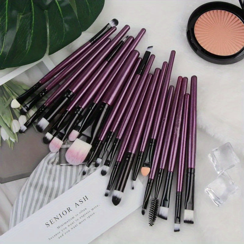 20Pcs Makeup Brushes Set Professional Soft Synthetic Hair Powder Foundation Eyeshadow Make Up Brushes Cosmetics Ideal For Makeup Beginners