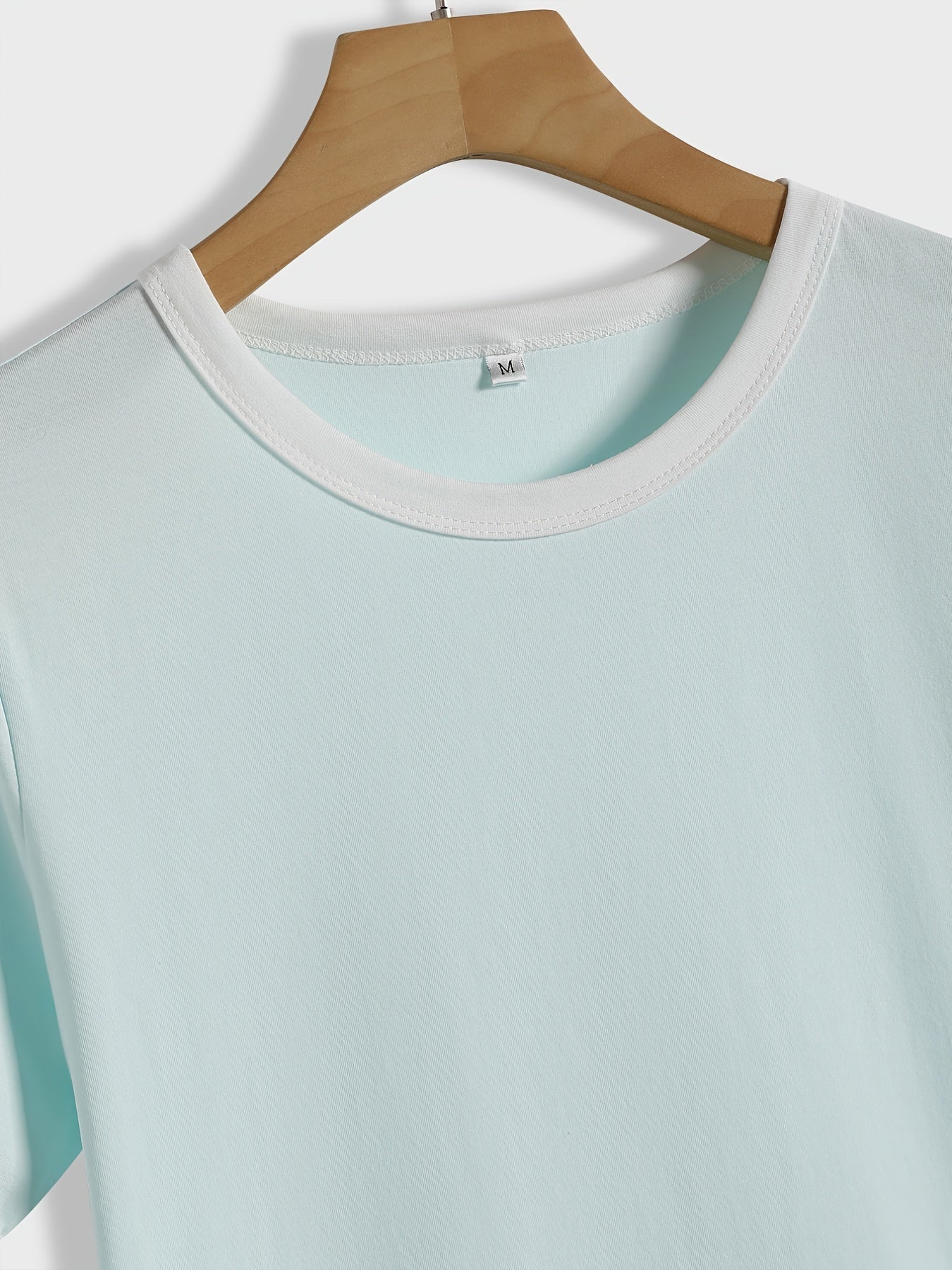 Summer Loose Crew Neck Short Sleeve Casual Simple T-shirt, Women's Clothing