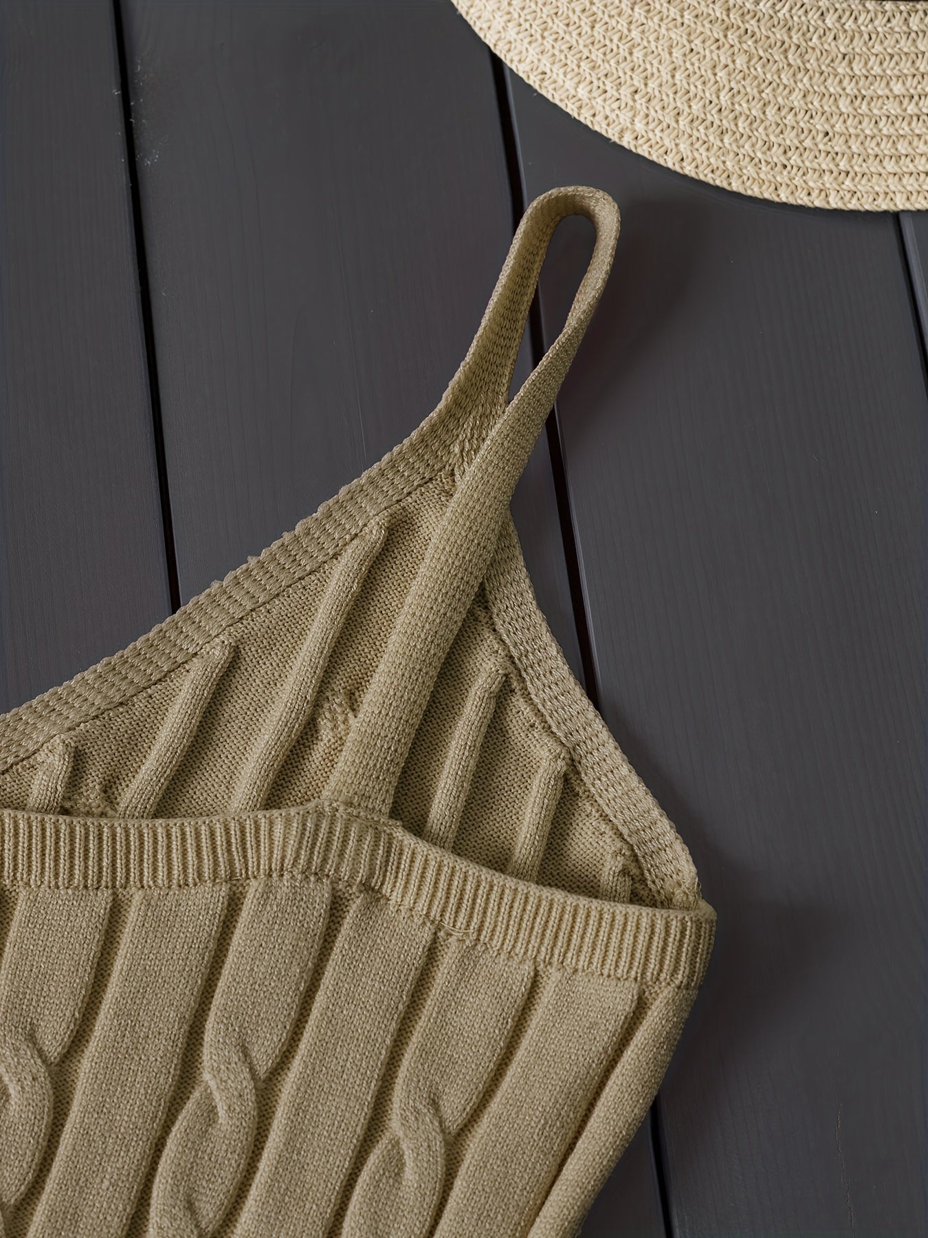 Women'S Stretchy Tank Top - V-Neck Sleeveless Casual Vest with Ribbed Texture, Beige, Versatile for Layering or Standalone Outfits, Allseason Apparel | Vneck Design | Construction, Ladies Tank Tops