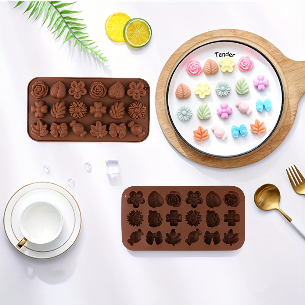 18-Cavity Silicone Chocolate Mold - Flower Shaped, BPA-Free for DIY Candy & Baking - Perfect for Weddings, Holidays & Parties