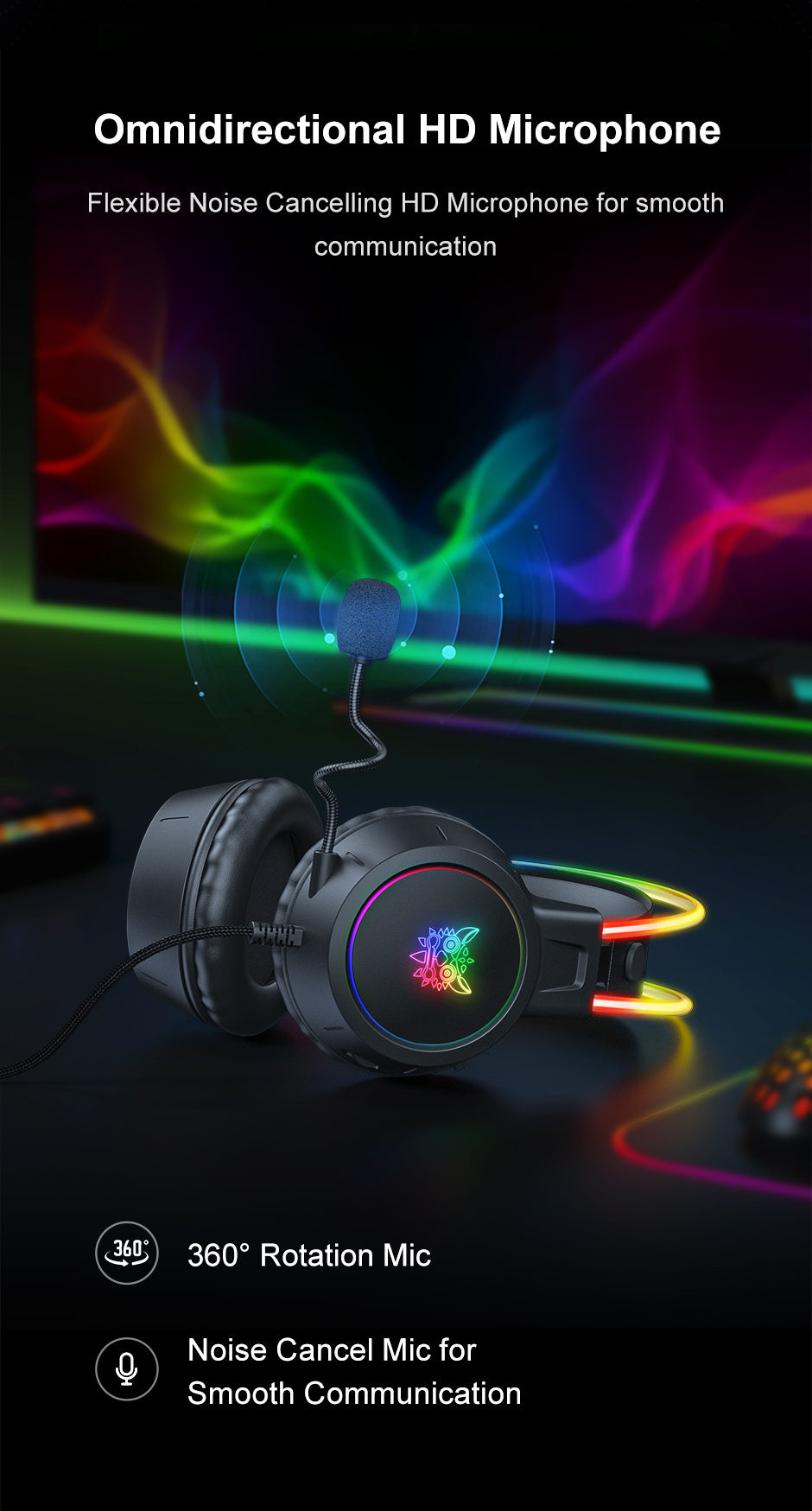 ONIKUMA Gaming Headset with Noise Canceling & Mic - - Stereo Sound, Compatible for PC/Laptop, Compatible with PSN/Xbox Live (No Direct for PS/PC), Compatible with Streaming Software, Plug & Play, Volume Control on Headset, fo