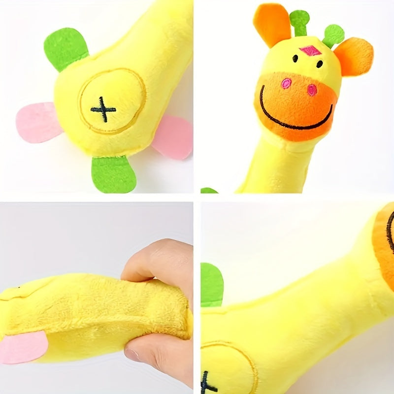 1pc Durable Squeaky Plush Toy for Dogs - Perfect for Grinding Teeth and Interactive Play with Animal Design