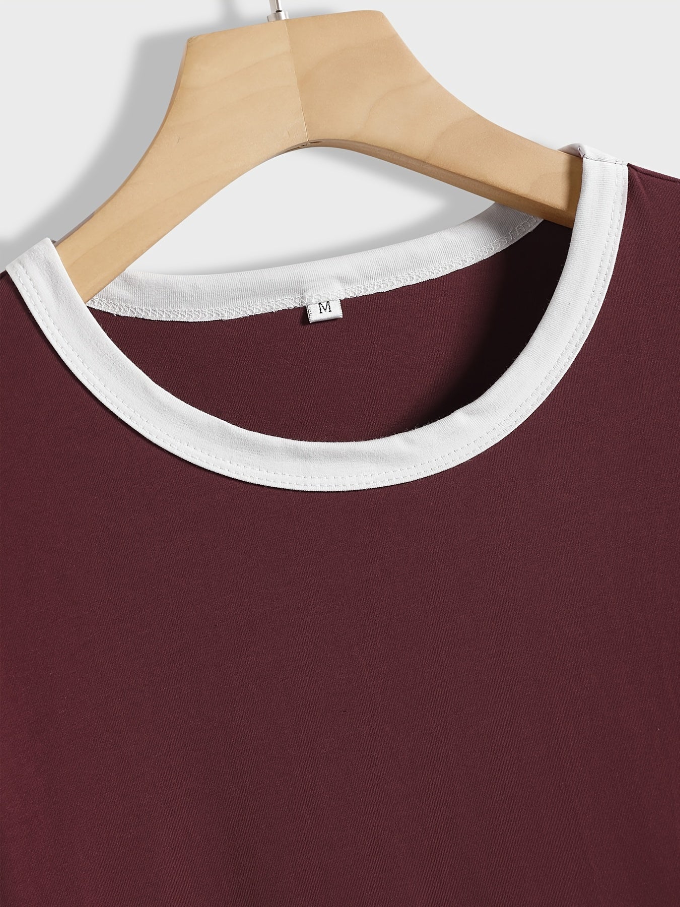 Summer Loose Crew Neck Short Sleeve Casual Simple T-shirt, Women's Clothing