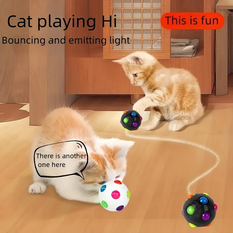 1pc Light Up Bouncy Ball Toy For Dogs, Glow Jumping Glow-in-the-Dark Bouncing Vibrating Bouncy Balls For Chasing And Playing Chewable Flashing Interactive Toys, Dogs' Favourite